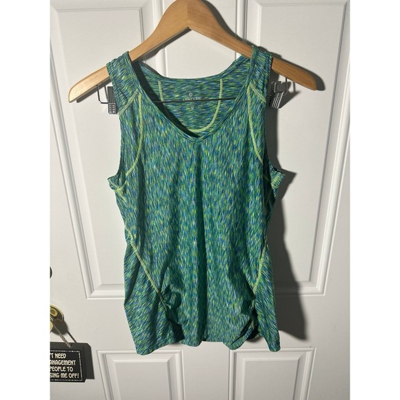 Athleta Reflective Running Track Top,Green/Blue - Picture 1 of 5